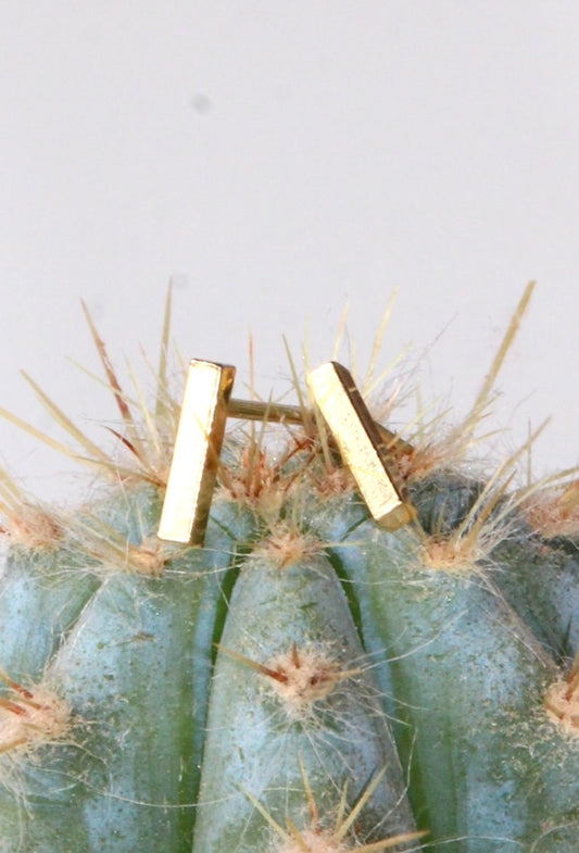 Gold Bar Stud Earrings