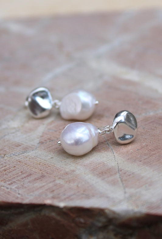 Marta ~ Baroque Pearl Drop Earrings