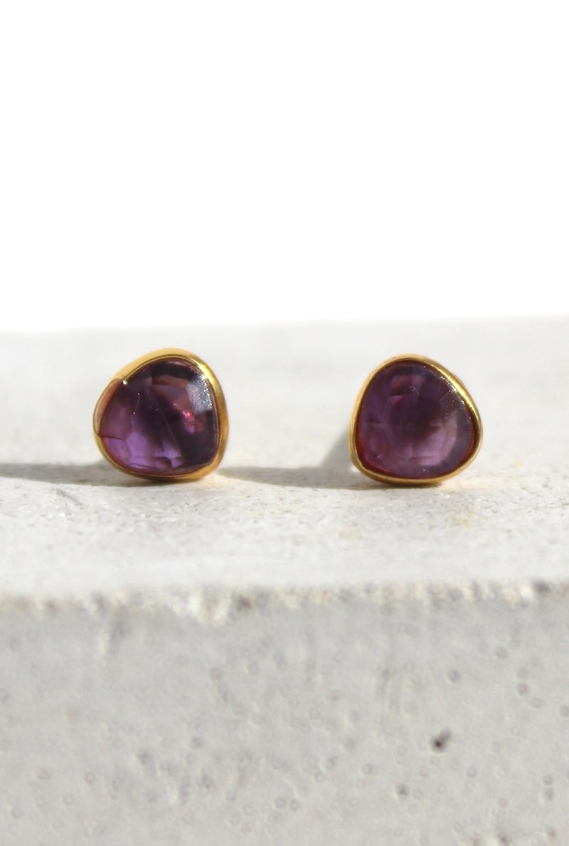 Lydia - Mini Gemstone & Gold Stud Earrings