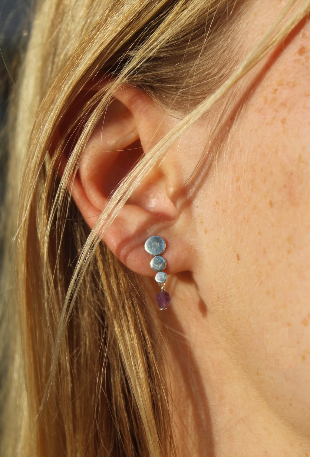 Gemstone Balance Earrings ~ Silver