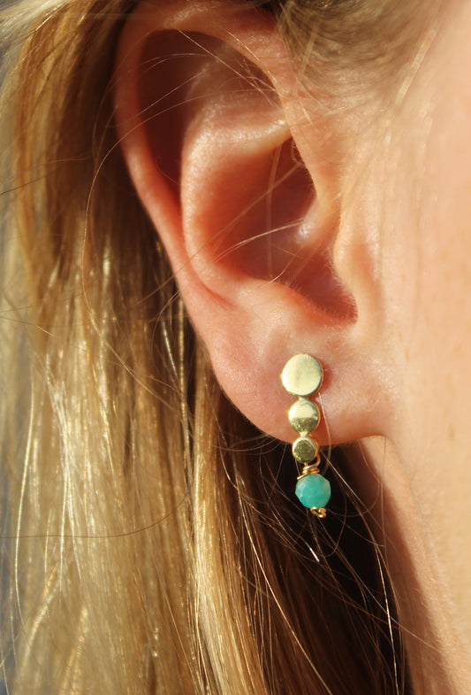 Gemstone Balance Earrings ~ Gold