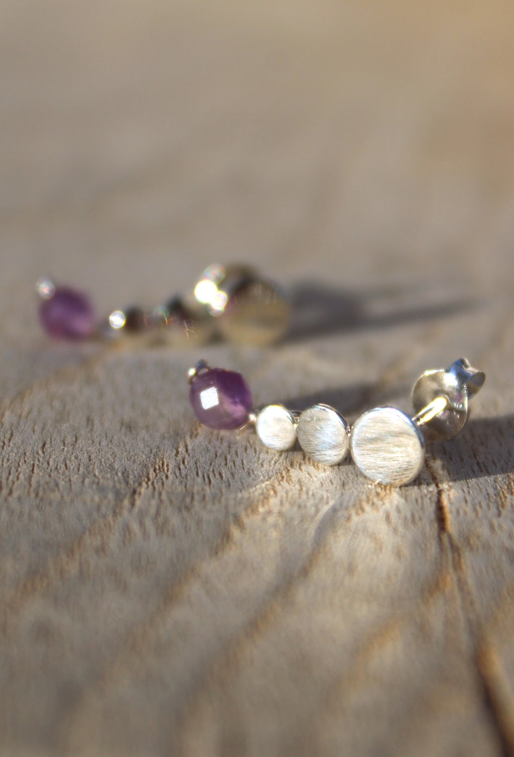 Gemstone Balance Earrings ~ Silver