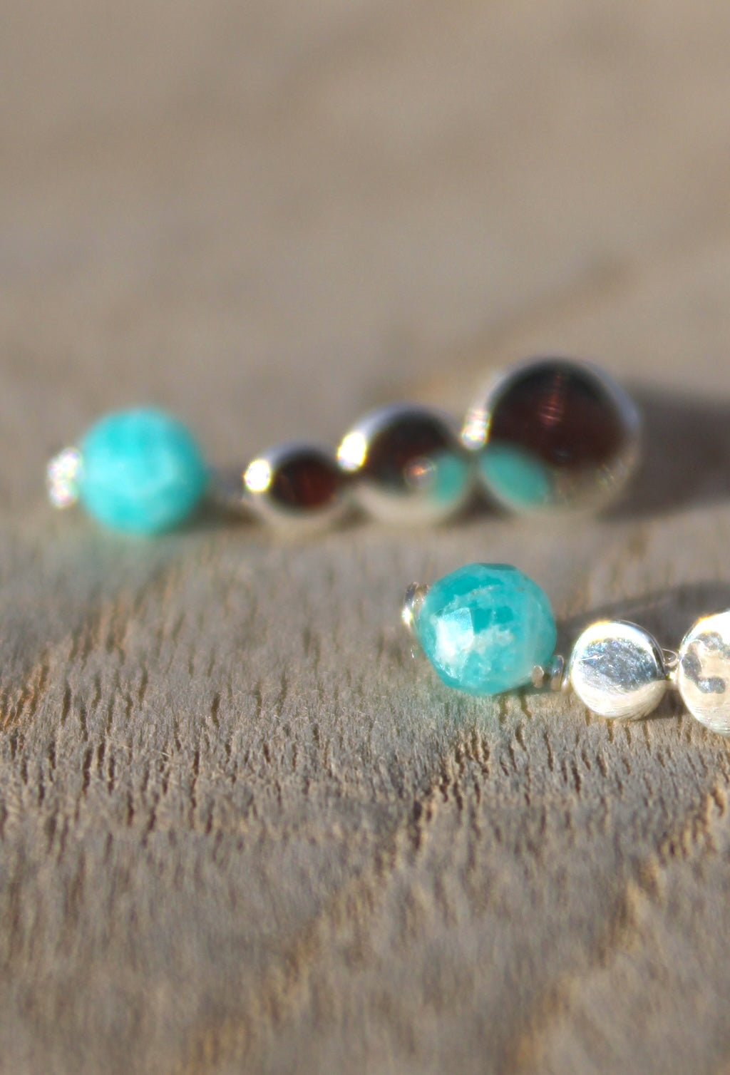 Gemstone Balance Earrings ~ Silver