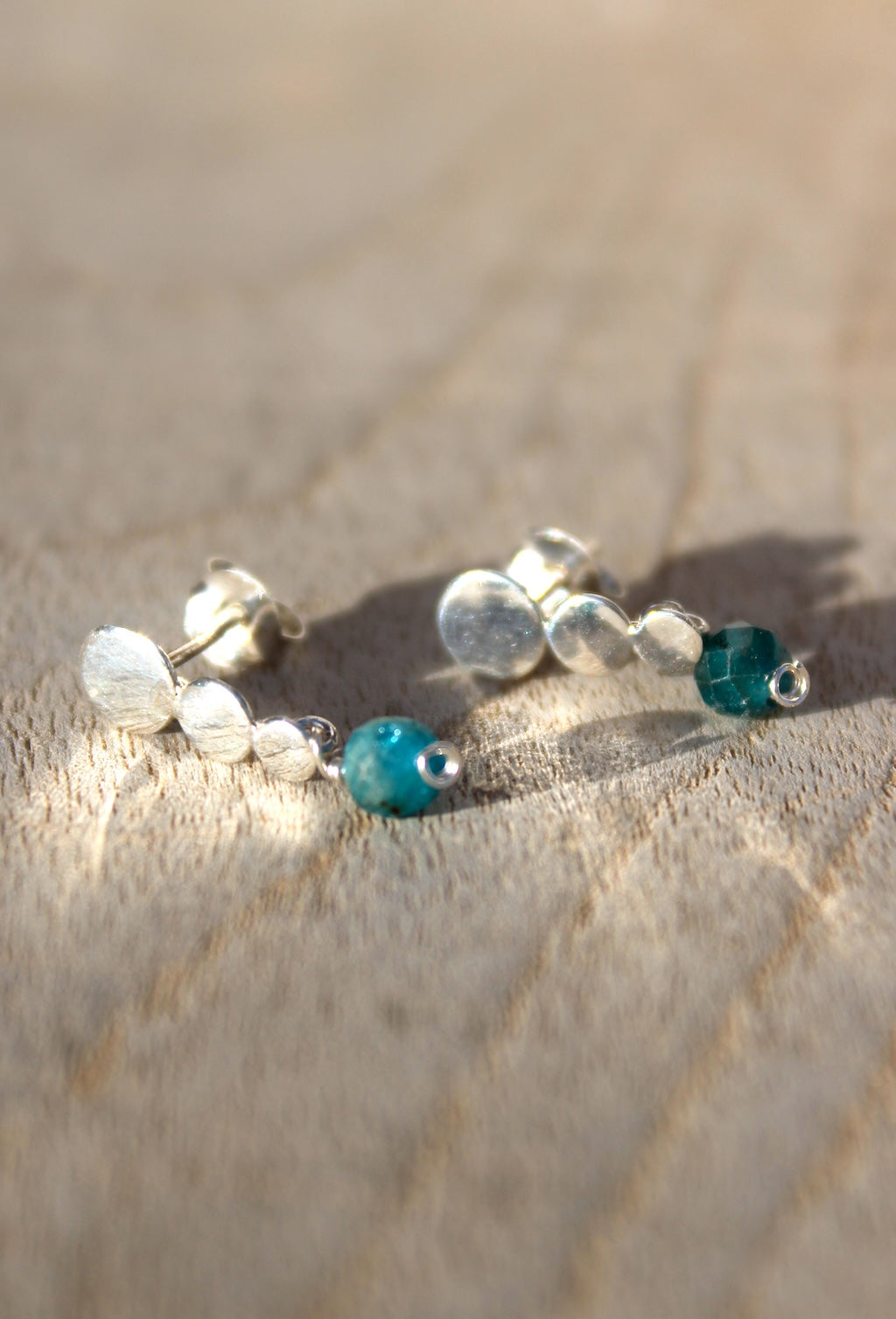 Gemstone Balance Earrings ~ Silver