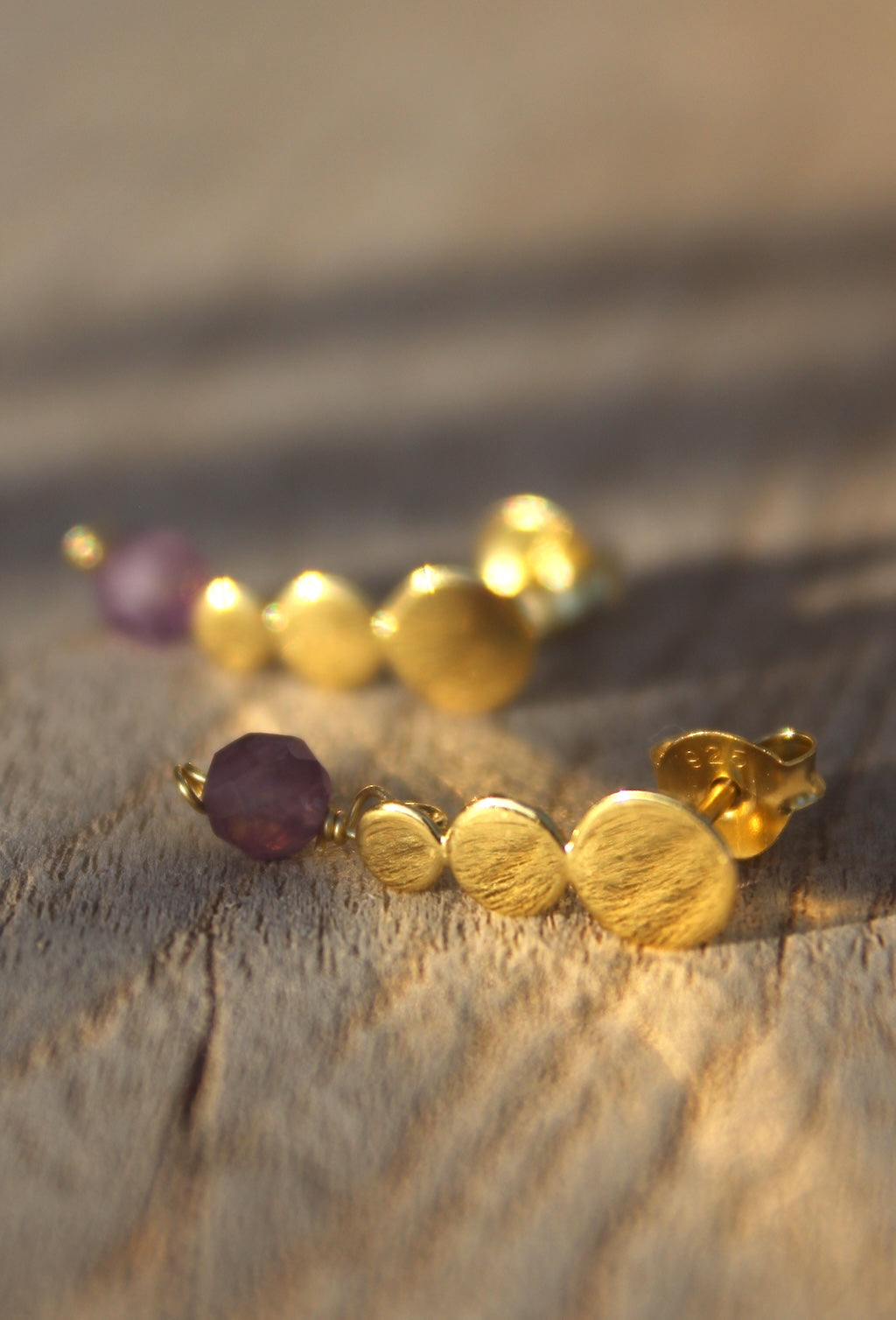 Gemstone Balance Earrings ~ Gold