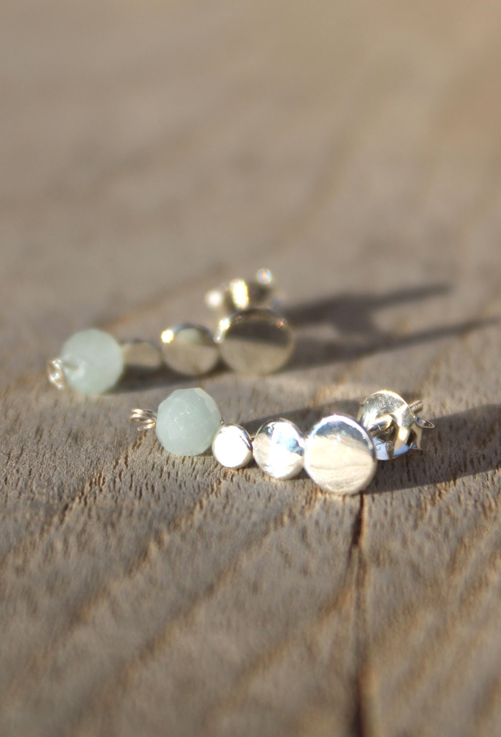 Gemstone Balance Earrings ~ Silver