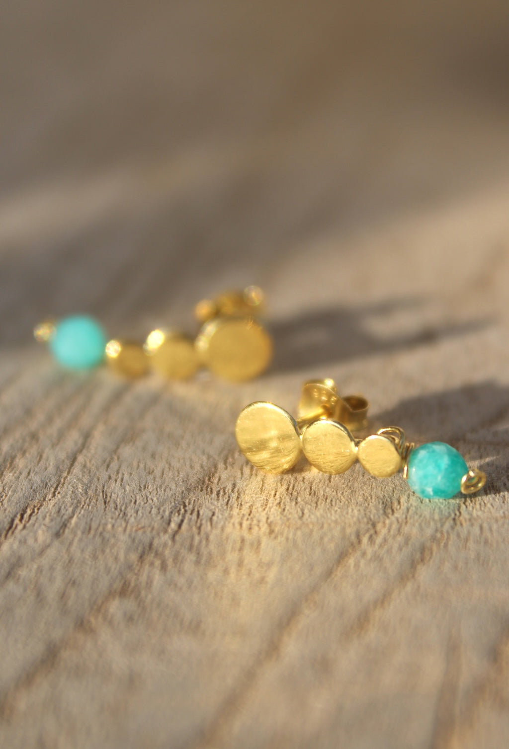Gemstone Balance Earrings ~ Gold