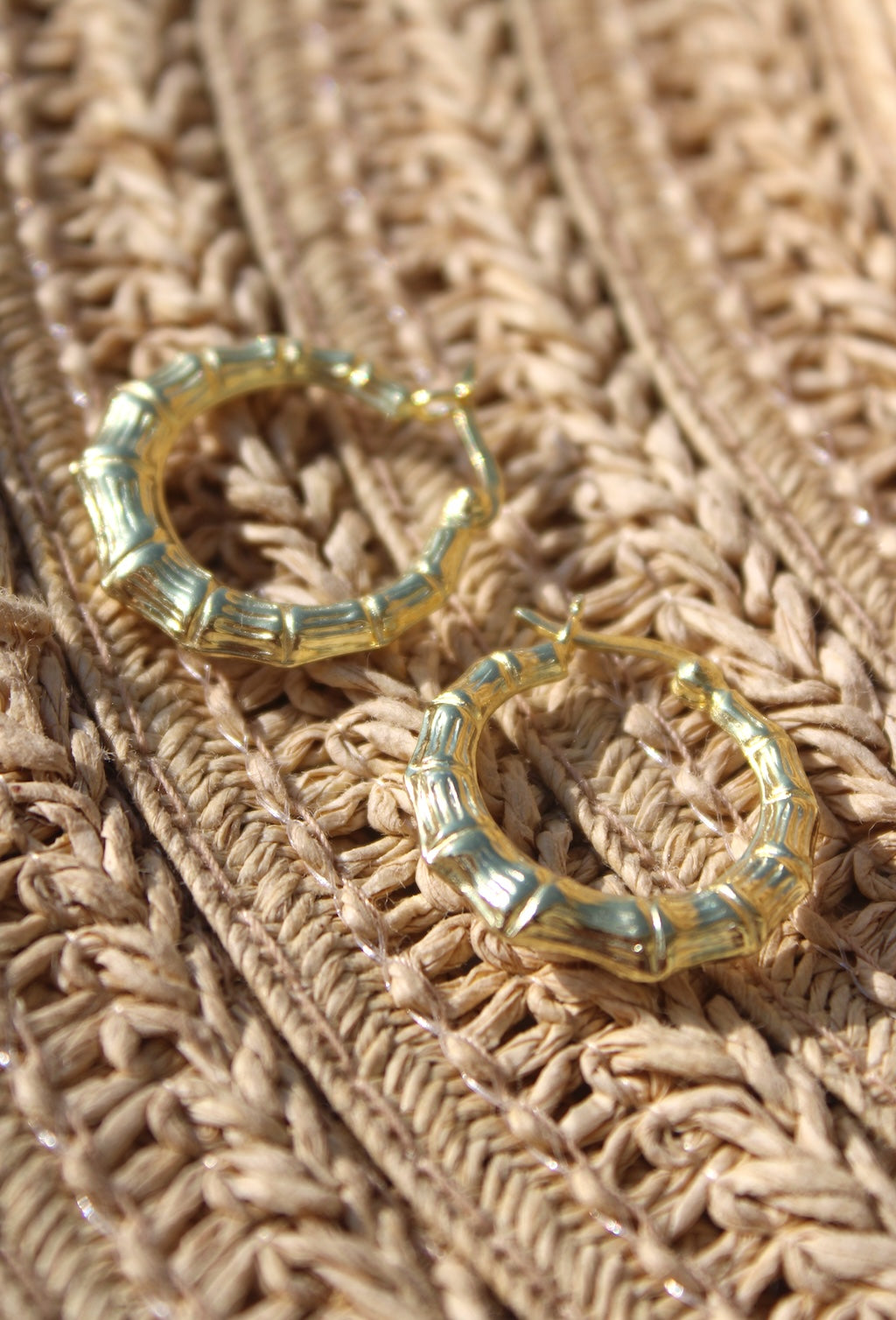Tiki ~ Bamboo Textured Hoop Earrings