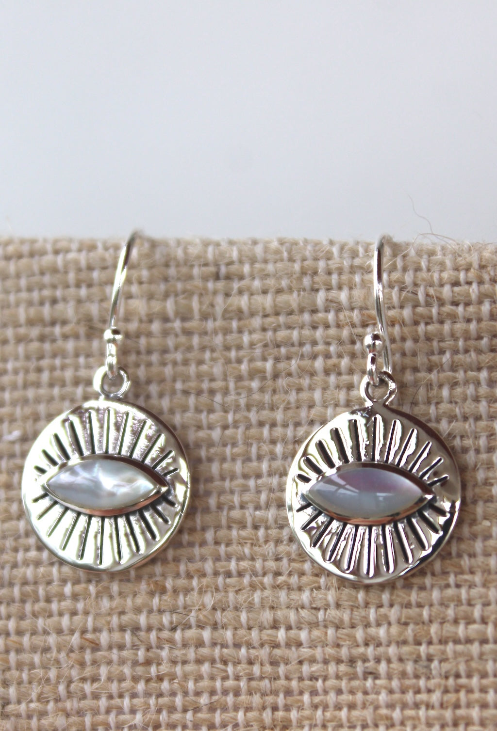 Protective Eye Sea Shell Talisman Drop Earrings