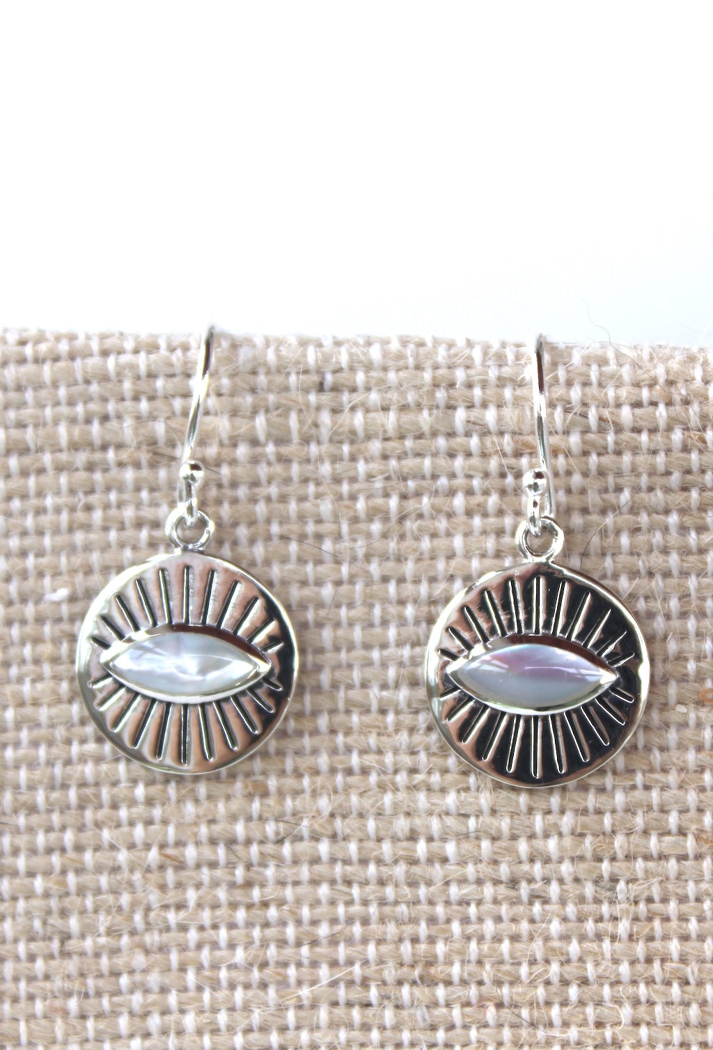 Protective Eye Sea Shell Talisman Drop Earrings