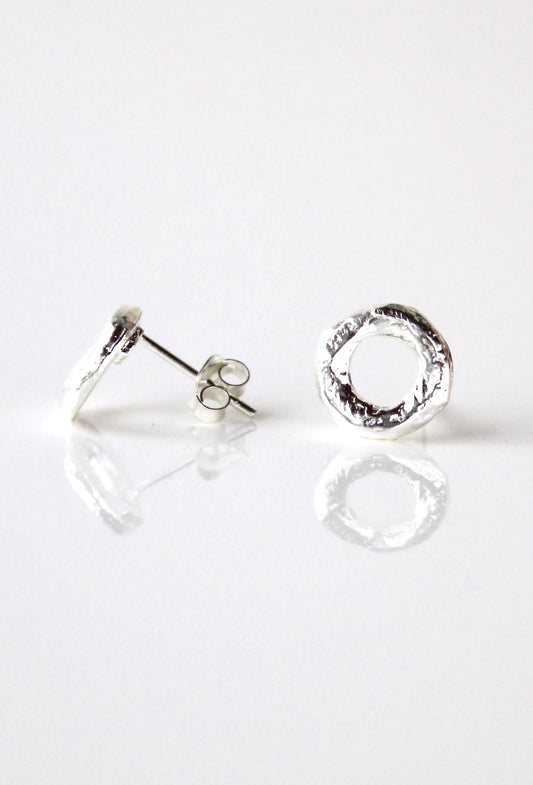 Isla ~ Chunky Textured Halo Stud Earrings