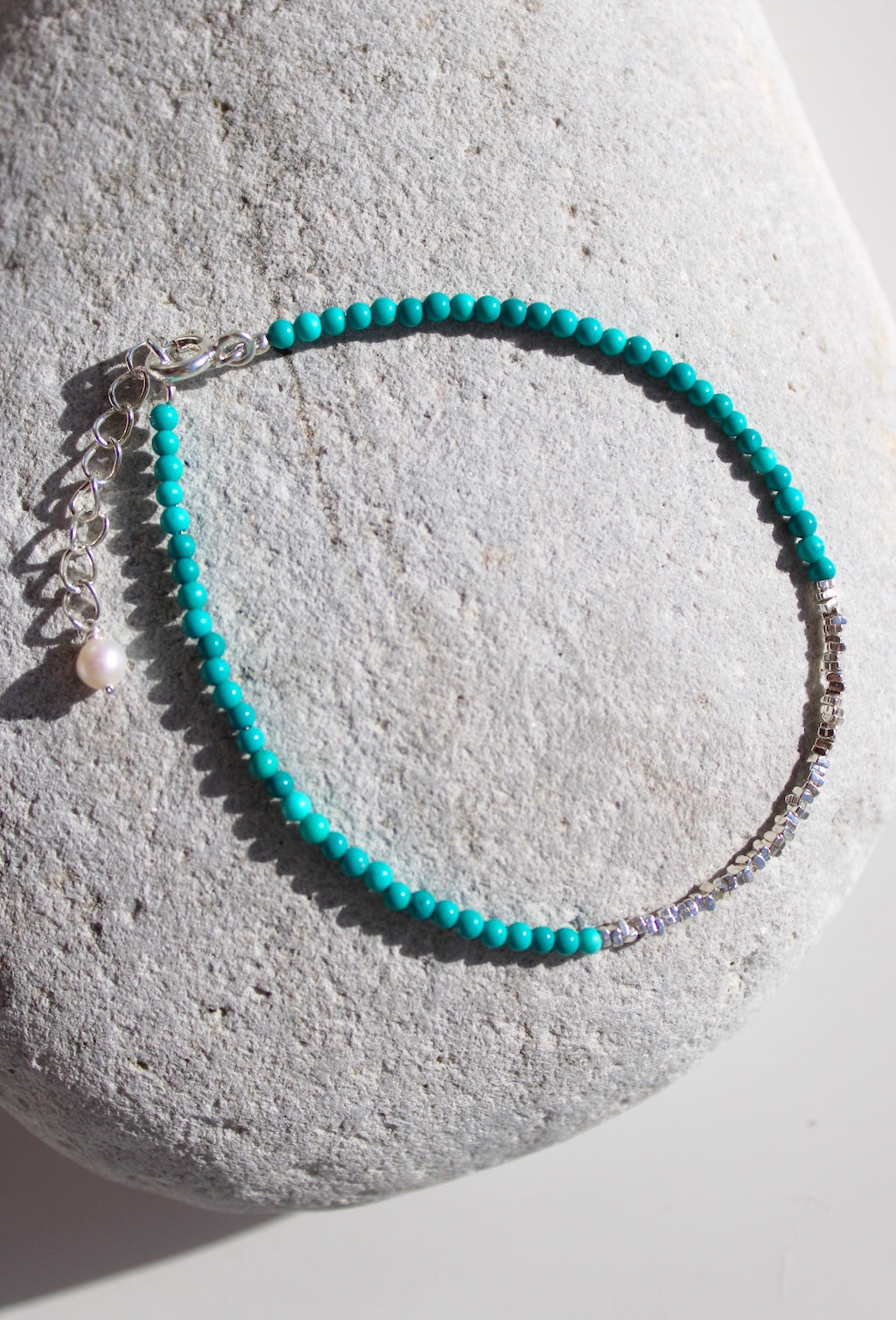 Lajas ~ Turquoise & Silver Pebble Bracelet