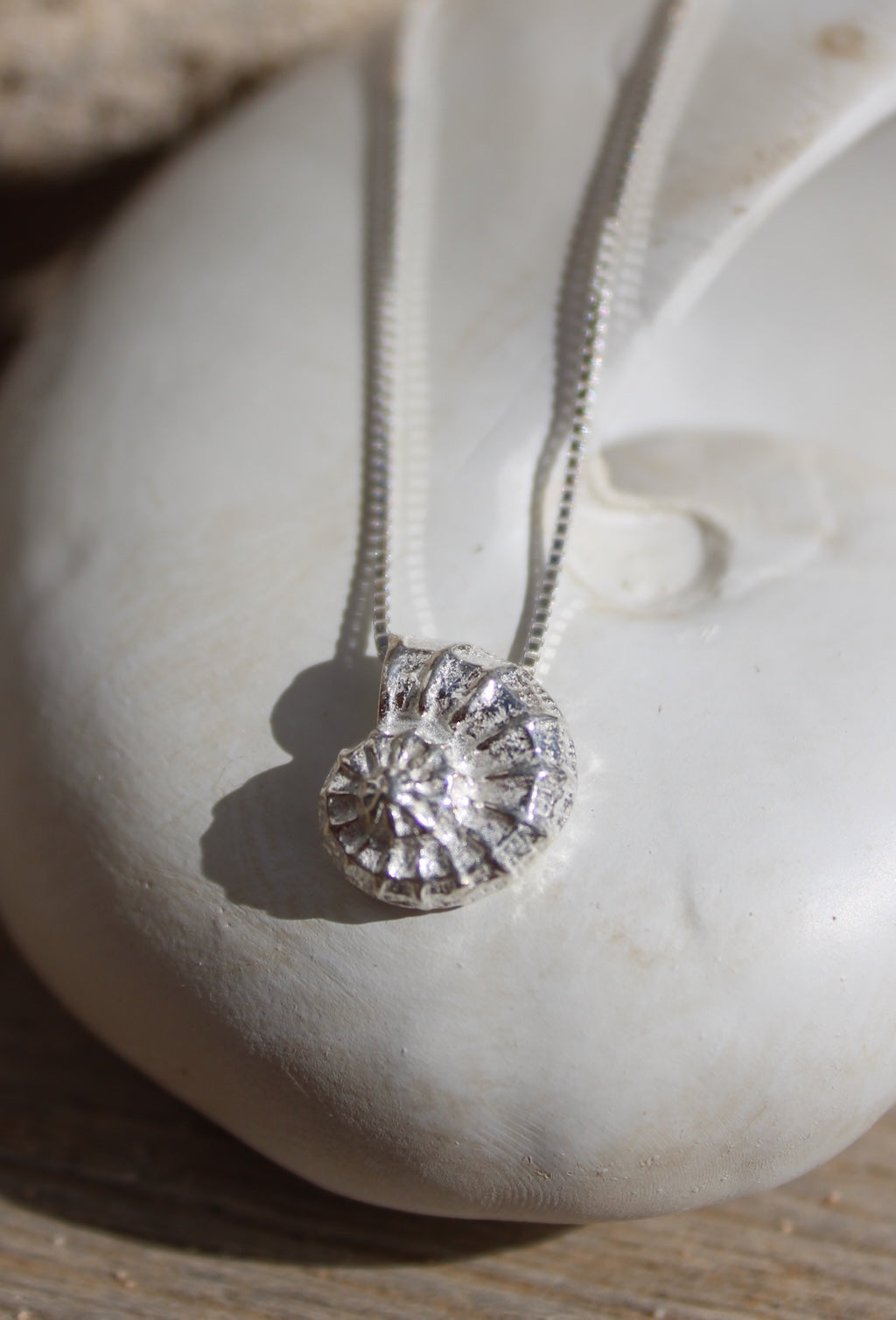 Marine Coast Textured Seashell Pendant