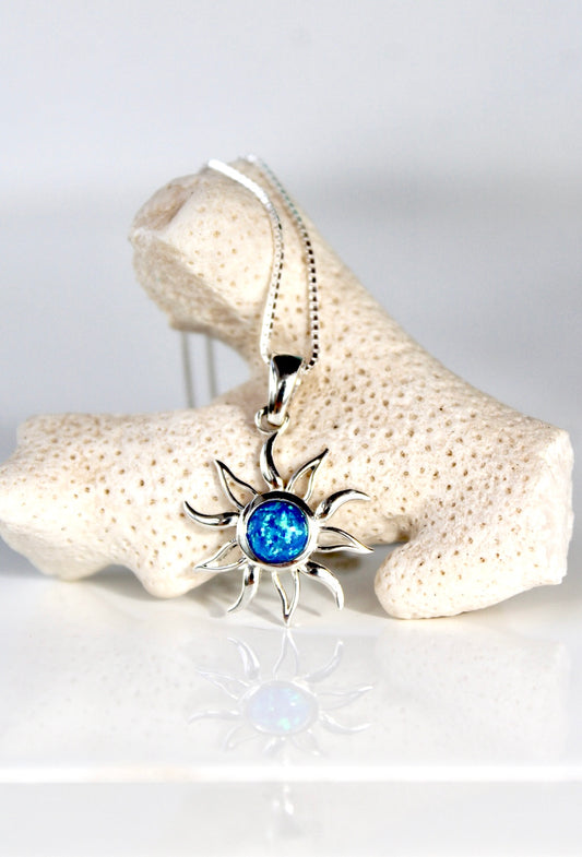 Opal Gemstone Sun Necklace