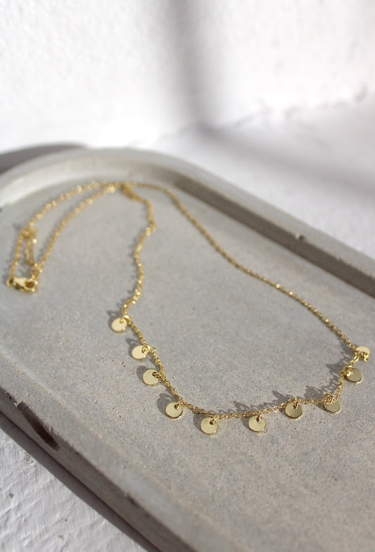 Athena ~ Mini Sun / Moon Discs Necklace