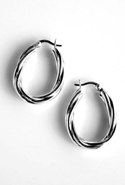 Betty ~ Large Oval Twist Hoops