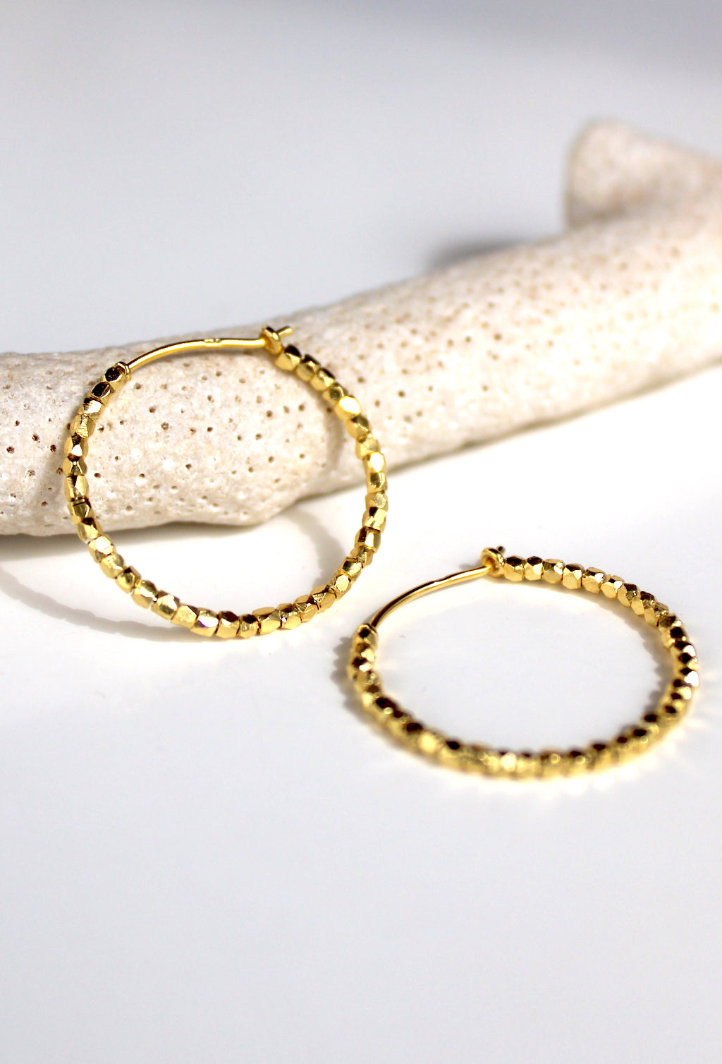 Athena ~ Mini Nugget Beaded Hoops