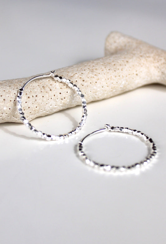 Athena ~ Mini Nugget Beaded Hoops