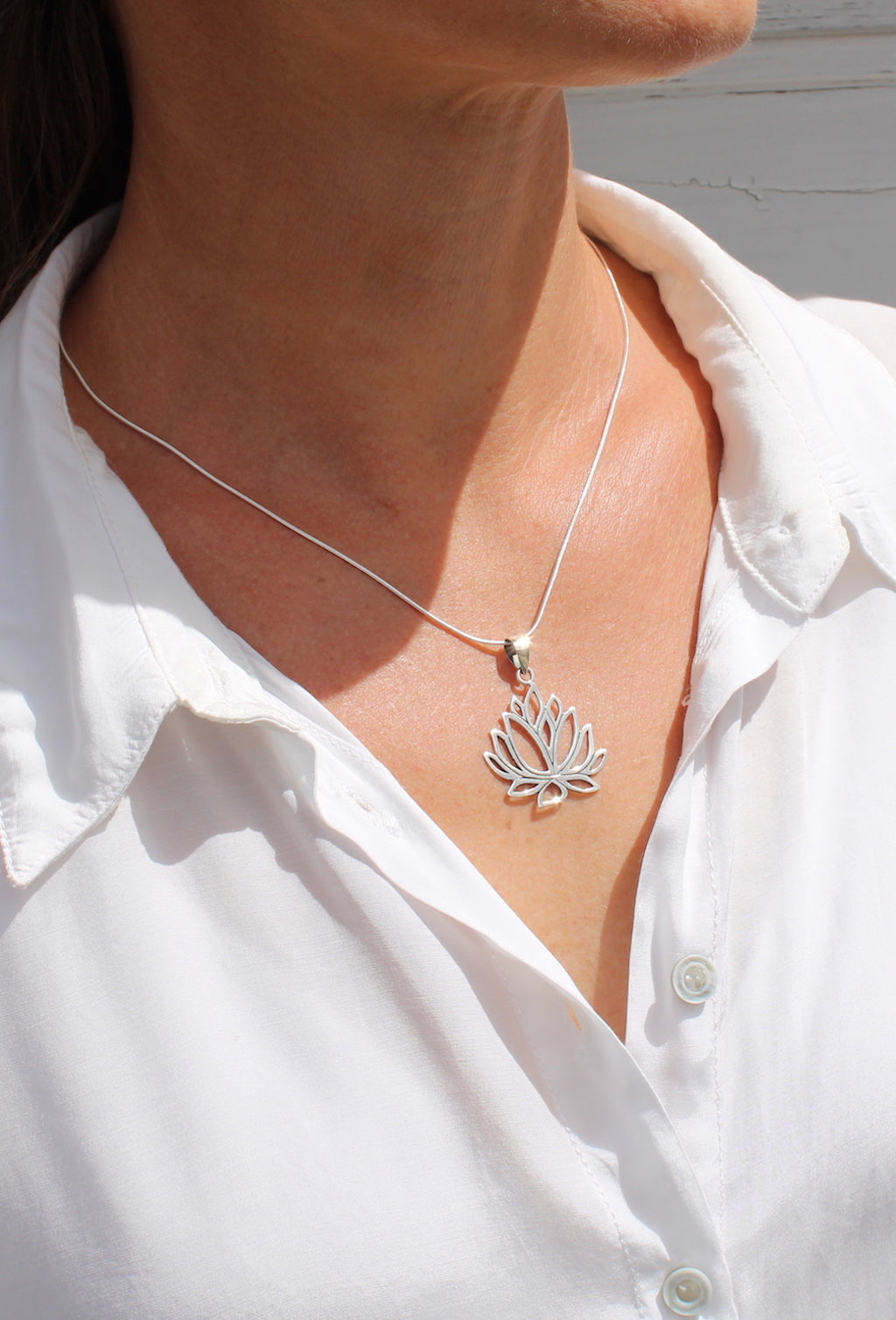 Big Lotus Flower Pendant | Necklace