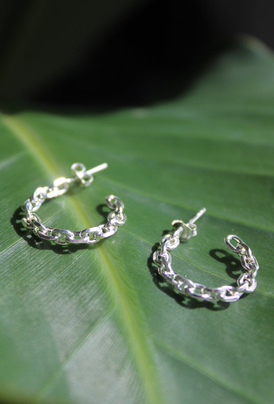Dolores - Chain Link Hoop Earrings