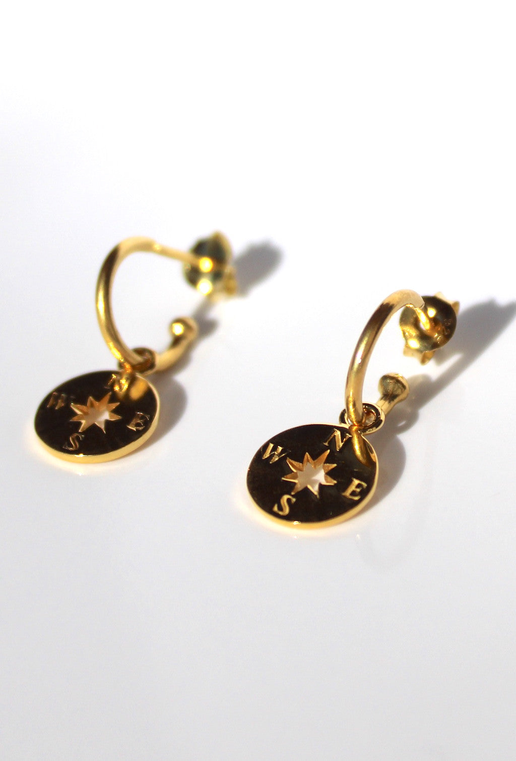 'Wayfinder' Compass Charm Hoop Earrings