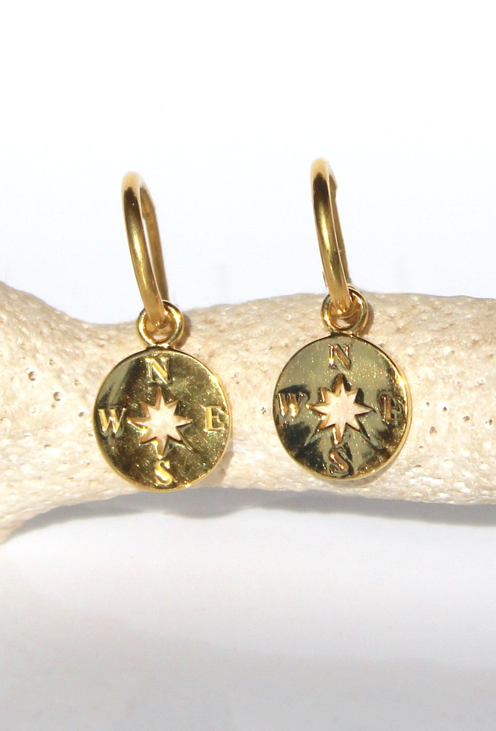 'Wayfinder' Compass Charm Hoop Earrings