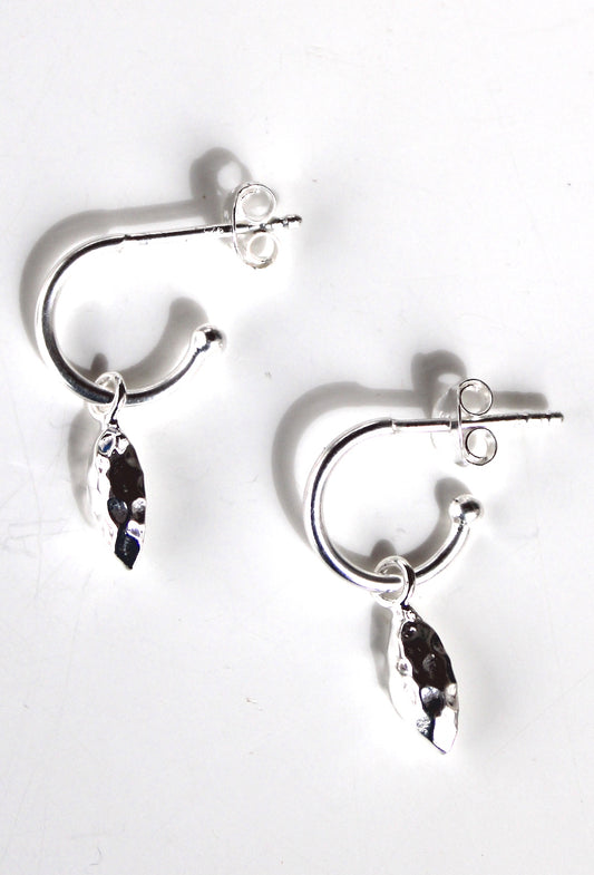 Lemon Drops ~ Hammered Charm Hoop Earrings