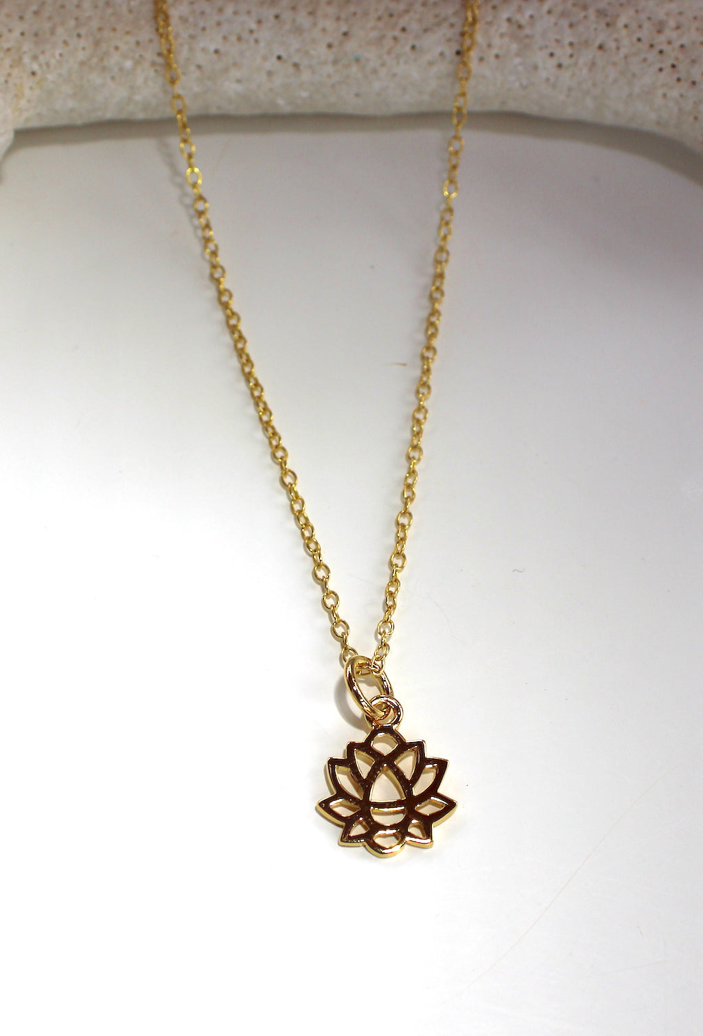 Golden Lotus Flower Necklace