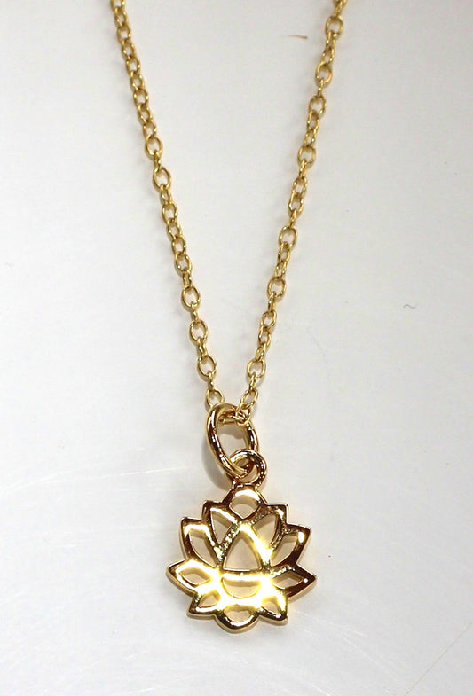 Golden Lotus Flower Necklace