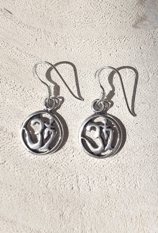 OM Circle Earrings
