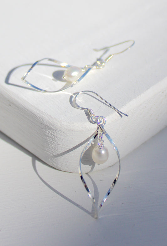 Lucia ~ Pearl Twist Drop Earrings