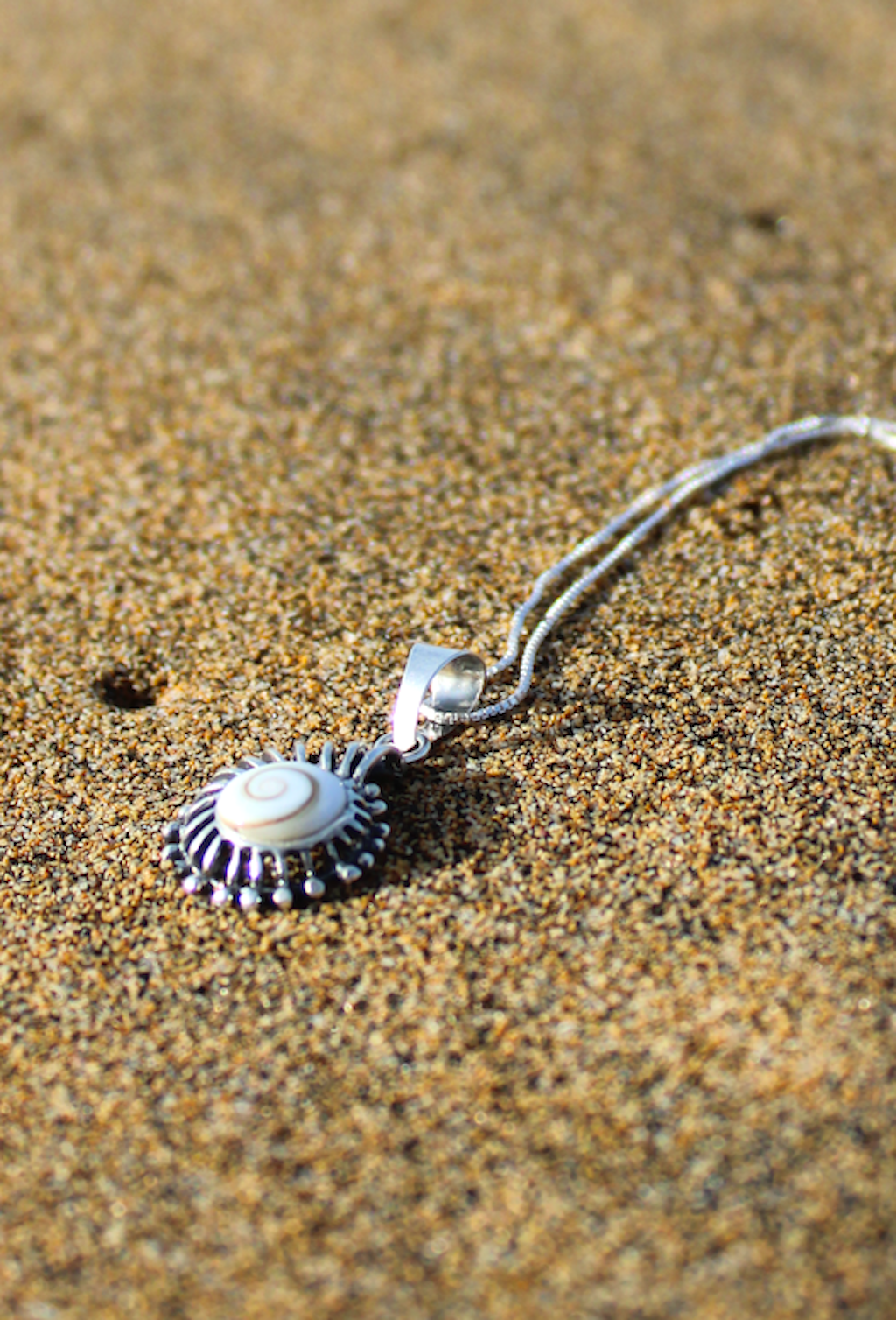 Spiral Sea shell & Shiva Eye Pendant | Necklace