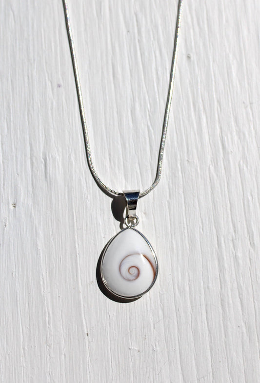 Shiva Eye Shell Teardrop Necklace