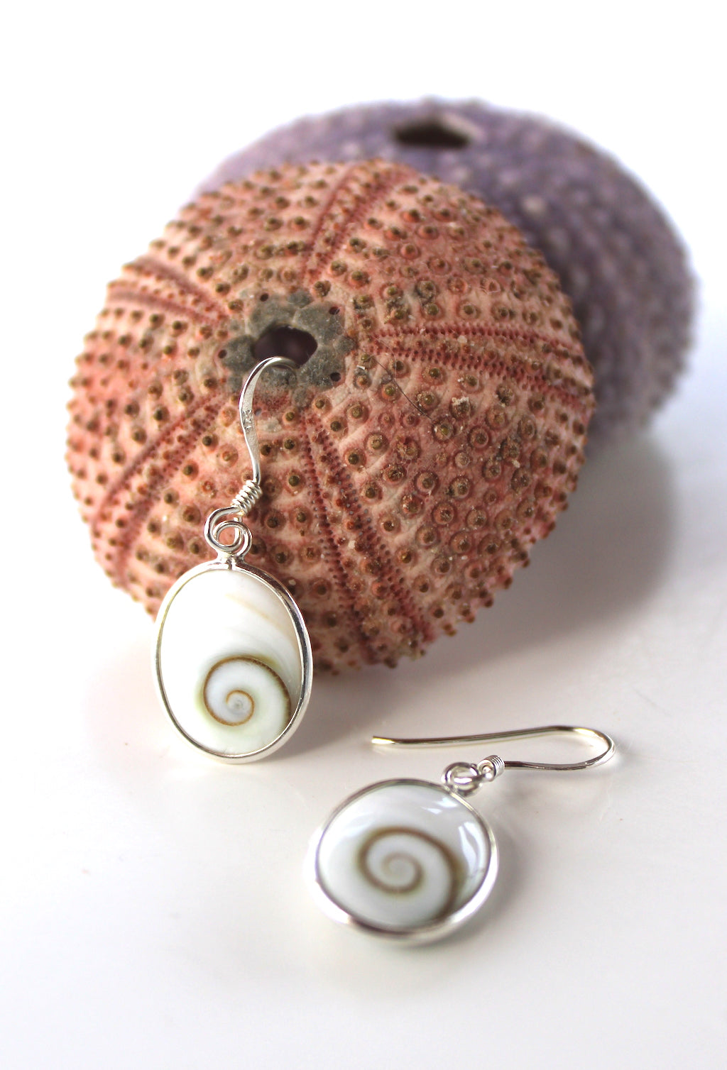 Shiva Eye Shell Oval Drop Earrings