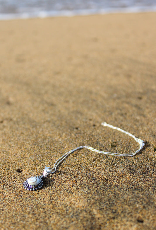 Spiral Sea shell & Shiva Eye Pendant | Necklace