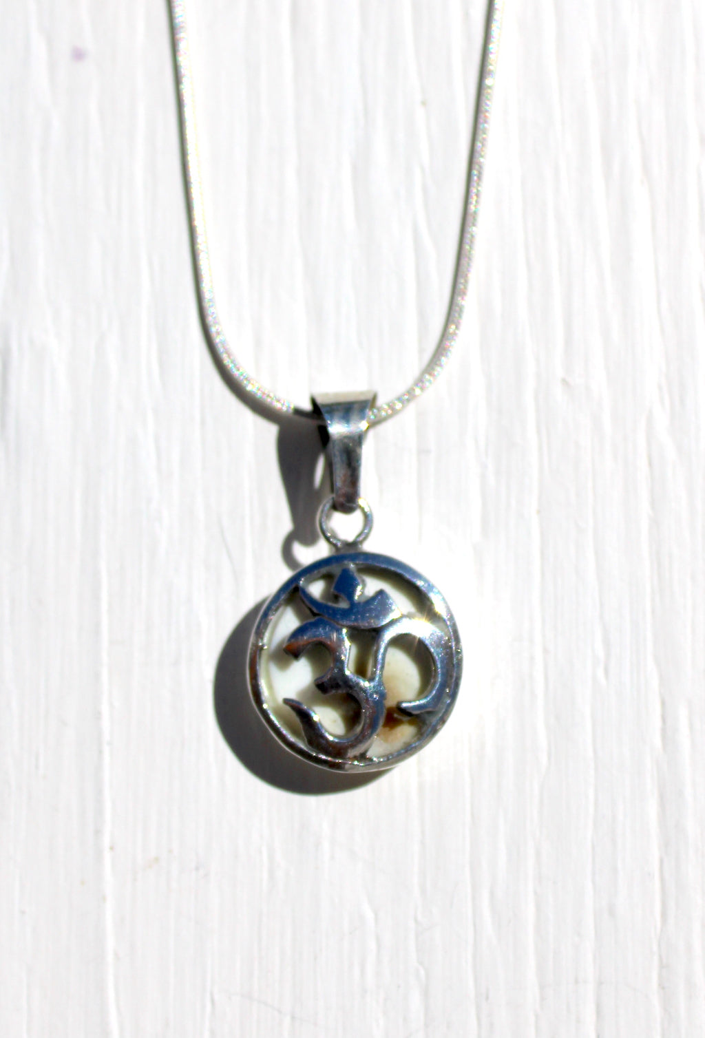 Shiva Eye Shell & OM Reversible Pendant | Necklace