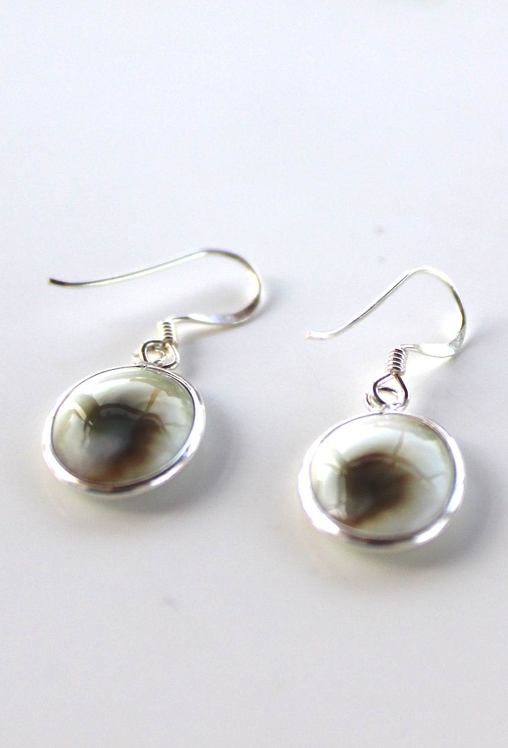 Shiva Eye Shell Small Round Drop Earrings