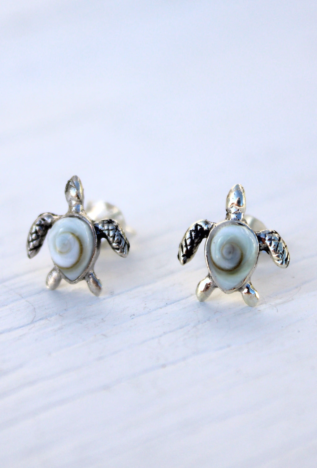 Shiva Eye Shell Turtle Stud Earrings