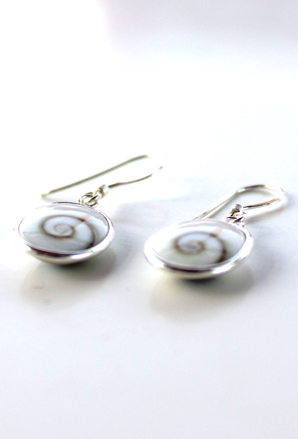 Shiva Eye Shell Oval Drop Earrings