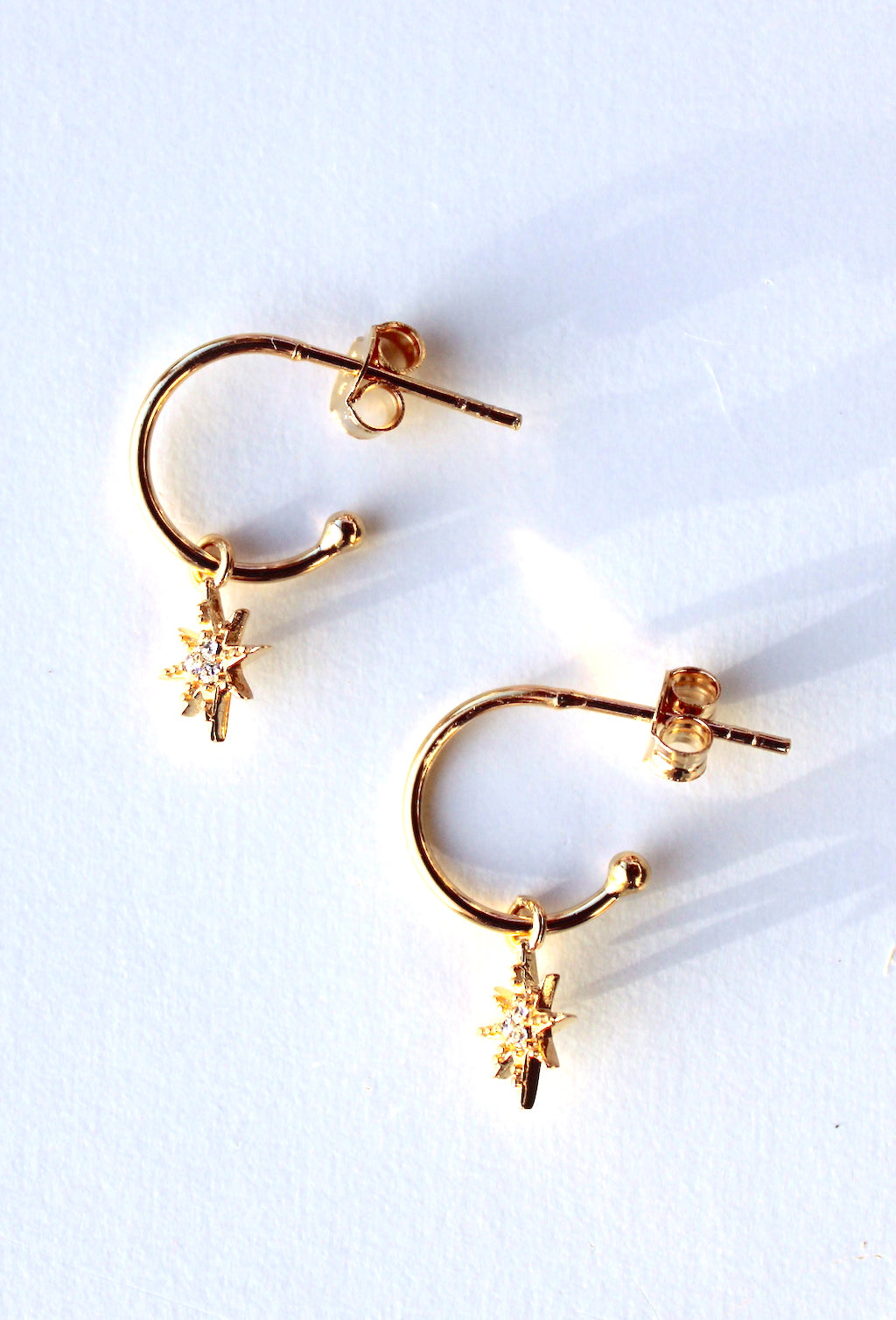 Celestial ~ Crystal Star Burst Hoop Earrings