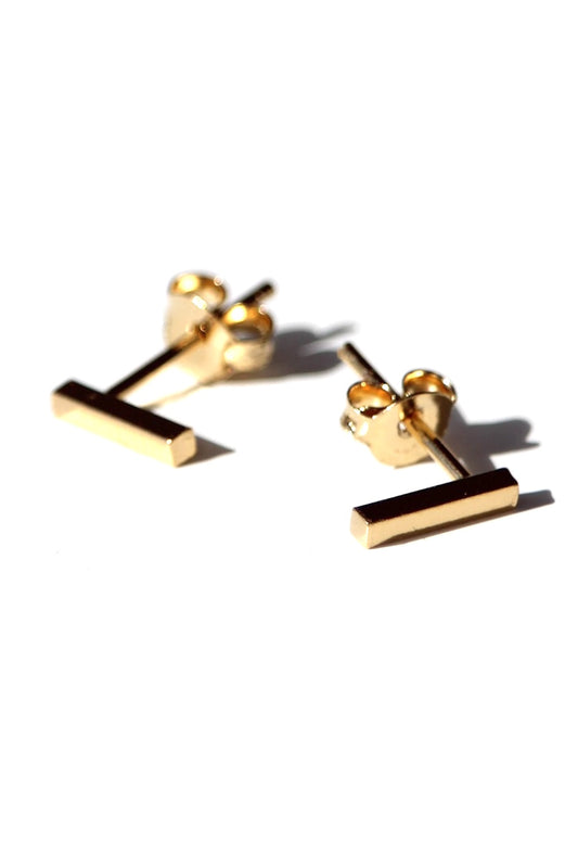 Gold Bar Stud Earrings