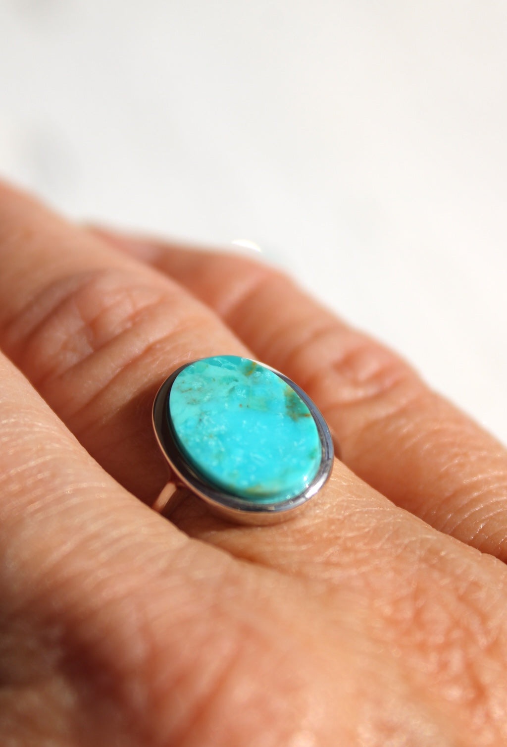 Anillo de Turquesa de Arizona ~ Piedra del Cielo del Desierto