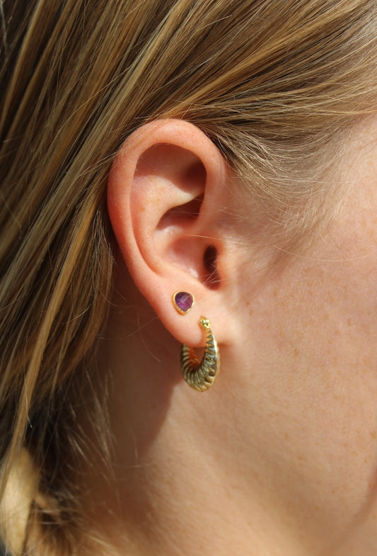 Lydia - Mini Gemstone & Gold Stud Earrings