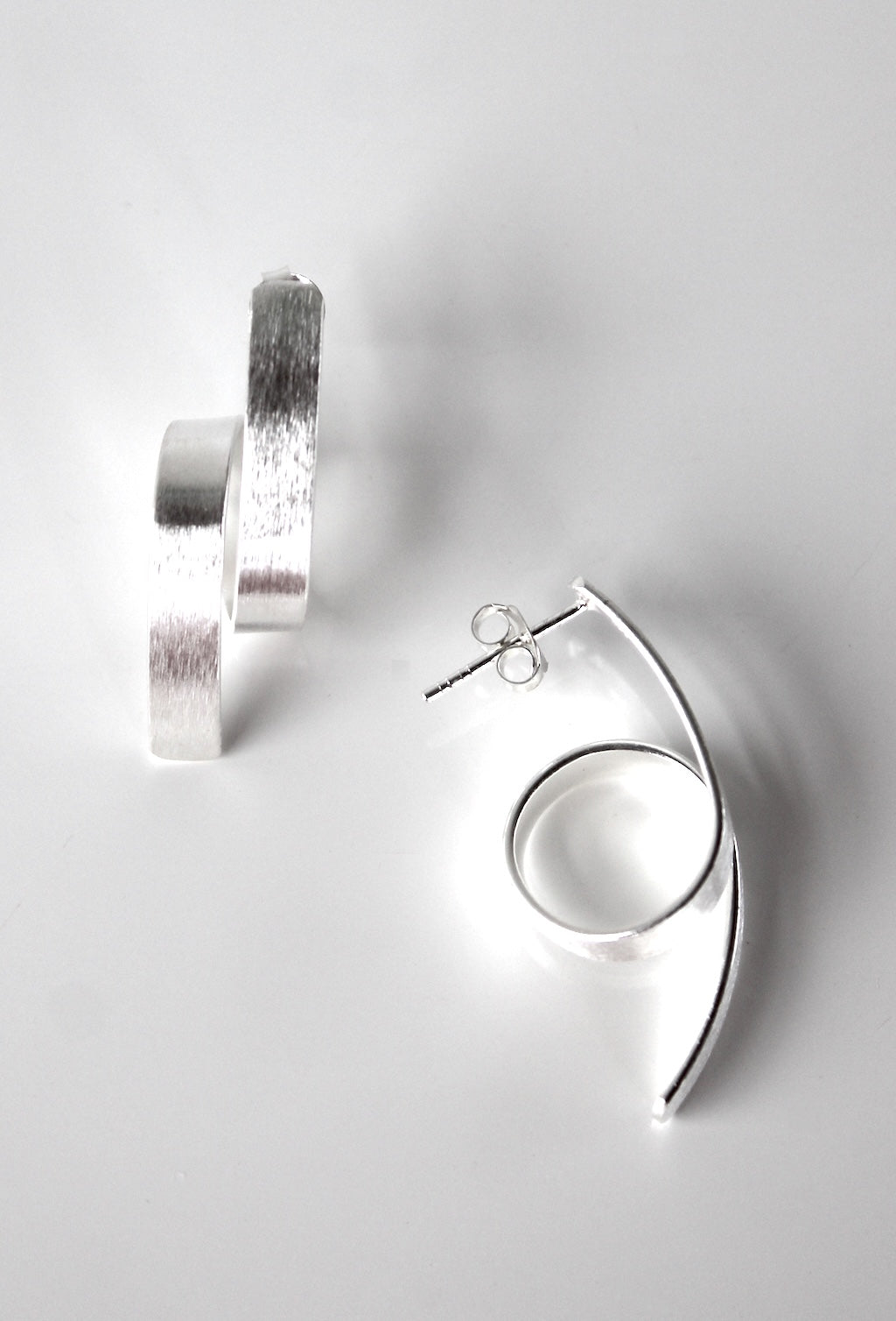 Caracola Large Spiral Stud Earrings - Silver