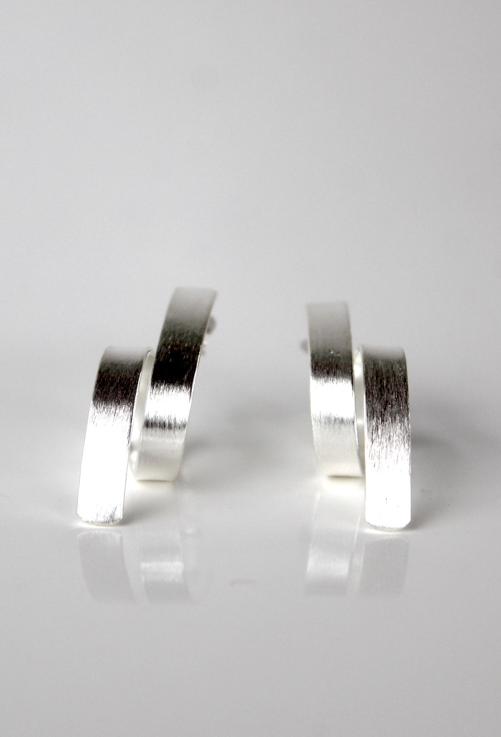 Caracola Large Spiral Stud Earrings - Silver