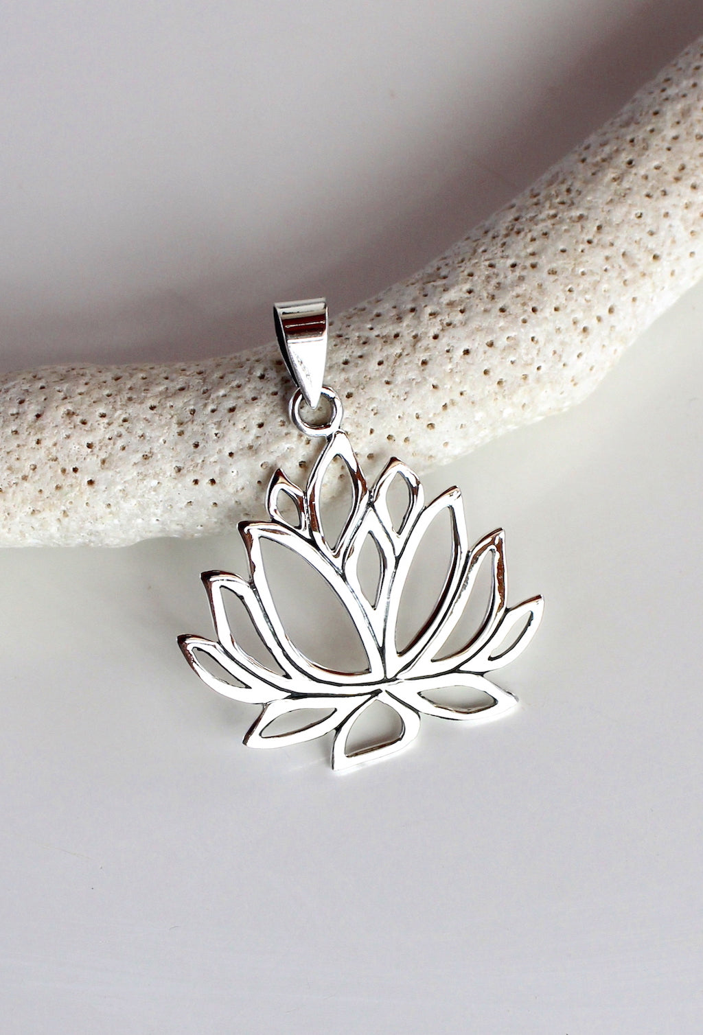 Big Lotus Flower Pendant | Necklace