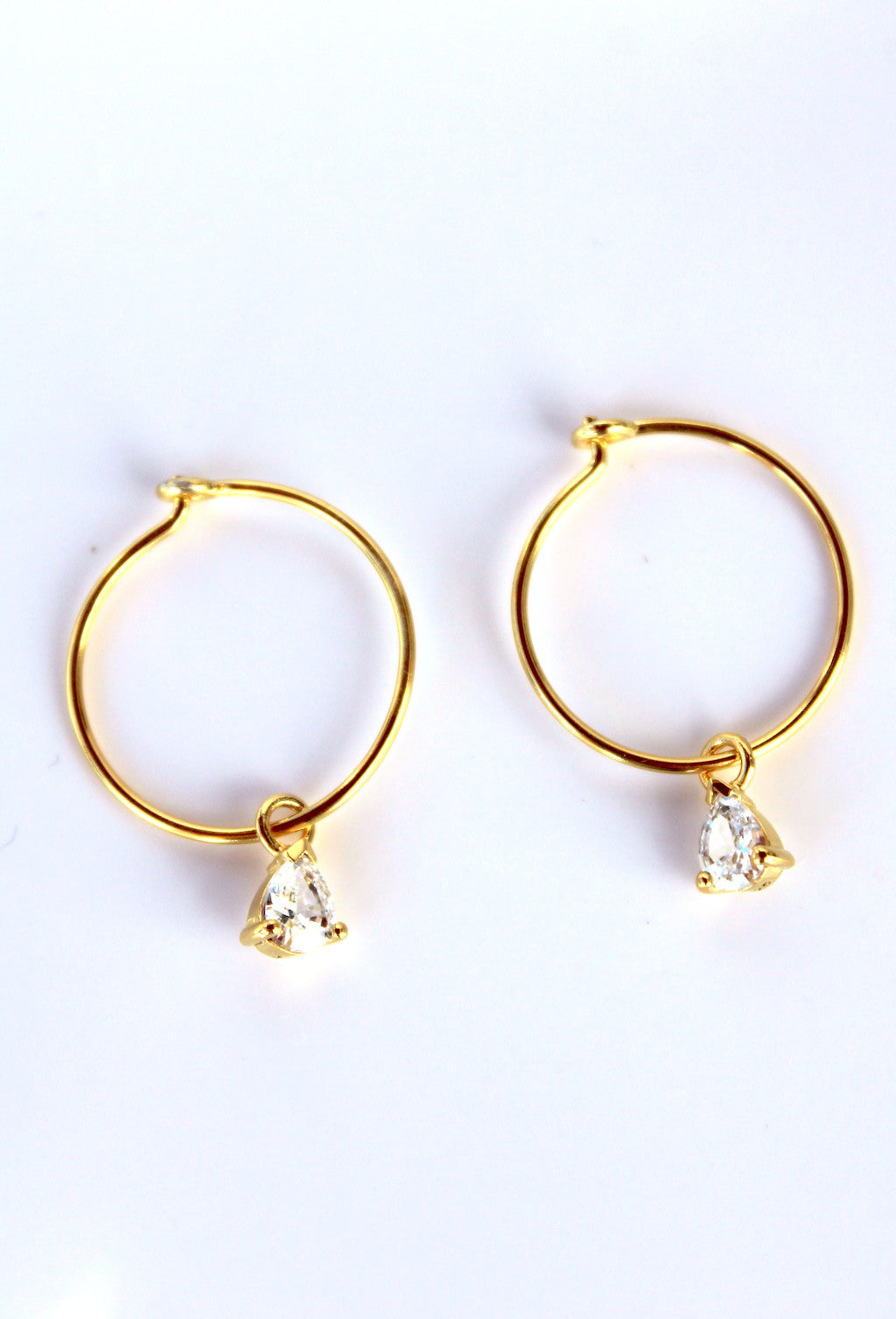 Divina ~ Diamond Crystal Charm Full Hoop Earrings