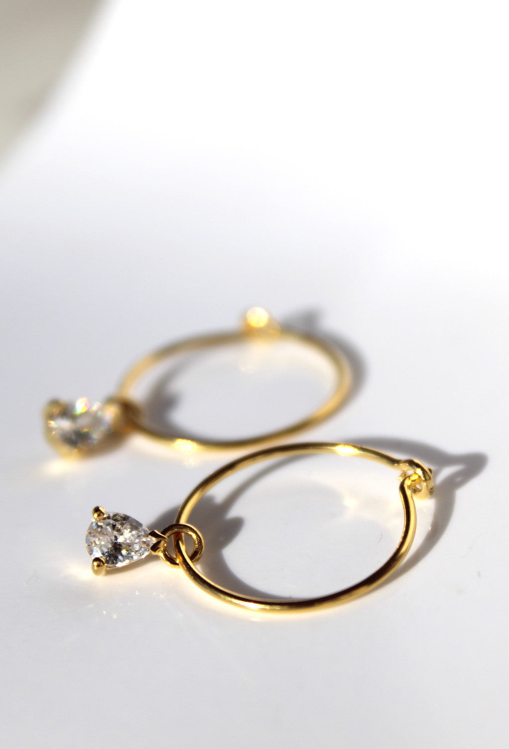 Divina ~ Diamond Crystal Charm Full Hoop Earrings