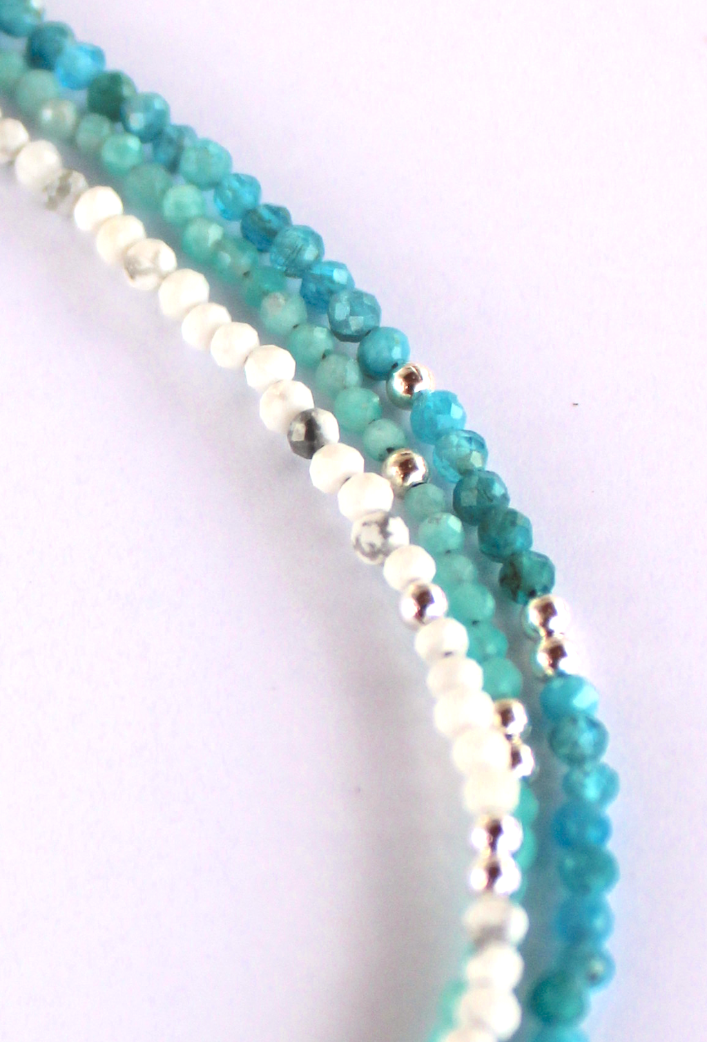 Cosmos - Mini Gemstone Beaded Necklace - Amazonite & silver