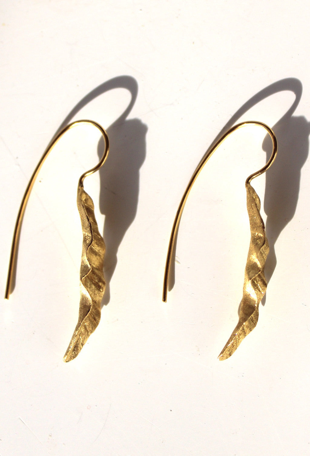 Golden Leaf Drop Earrings